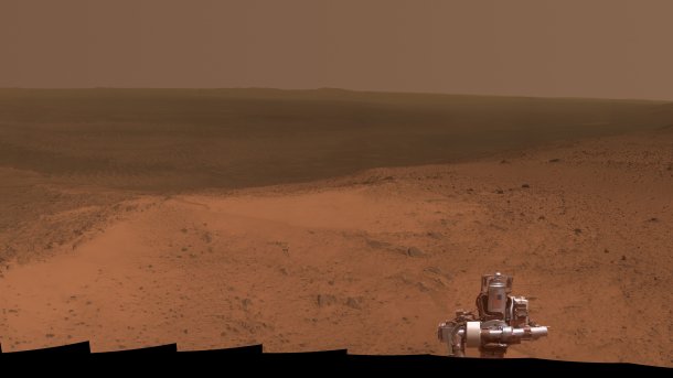 Mars-Rover Opportunity: Höhenpanorama zum 11. Jahrestag