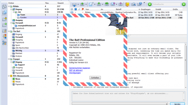 Ritlabs veröffentlicht den E-Mail-Clients The Bat! als 64-Bit-Version