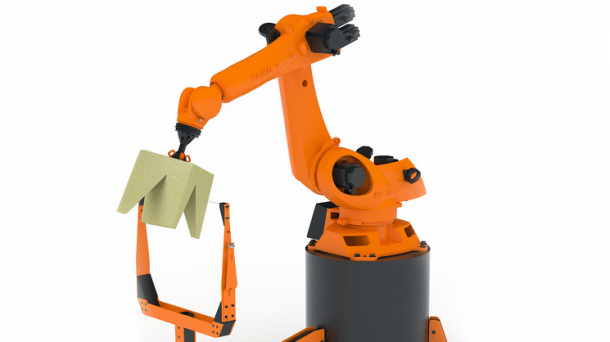 Robochop: Wenn Industrieroboter Schaumwürfel schneiden