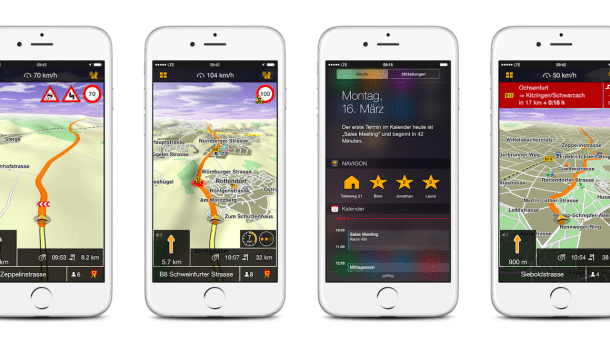 Navigon mit Widget und Verkehrszeichen-Anzeige