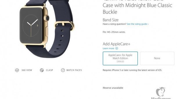 "AppleCare+"-Garantie: 1000 US-Dollar für goldene Apple Watch