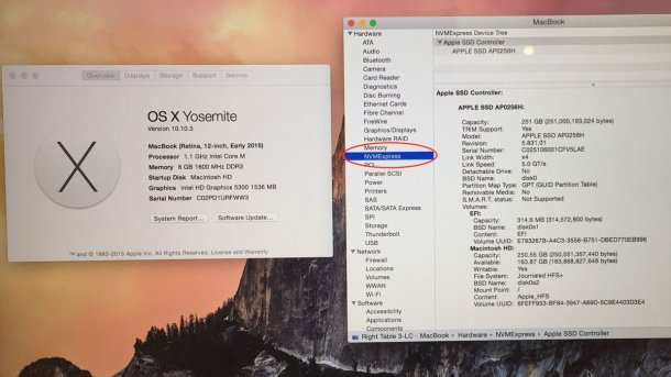 OS X 10.10.3 bietet NVM Express