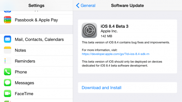Neue Betas von iOS 8.4 und OS X 10.10.4