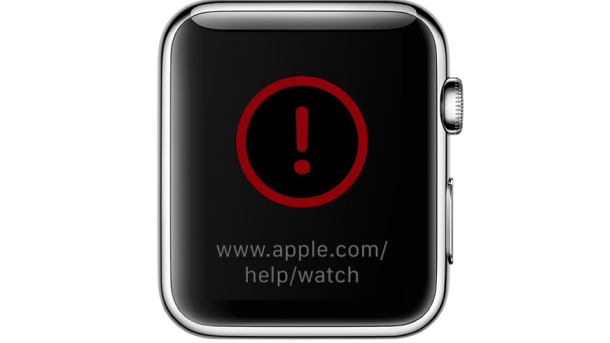 Support-Dokument zu "rotem Ausrufezeichen" auf der Apple Watch
