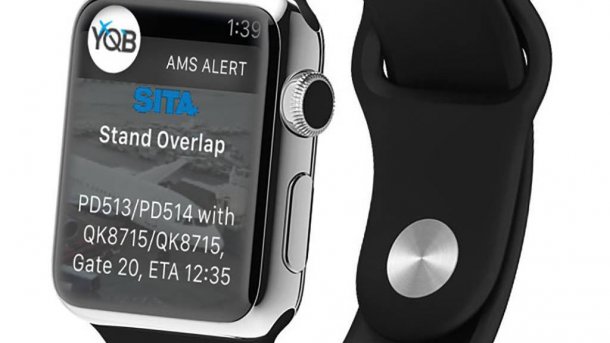 Apple Watch mit Flughafen-App