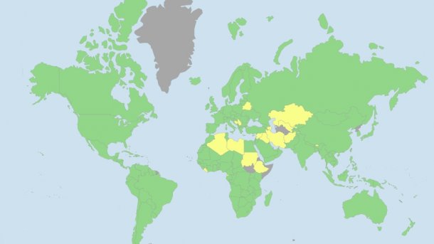 WTO-Staaten auf Landkarte