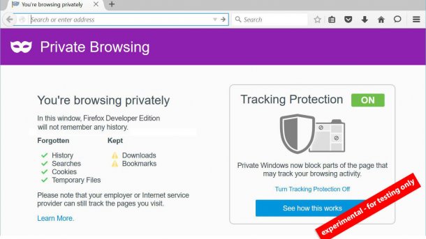 Firefox testet verbesserten privaten Modus