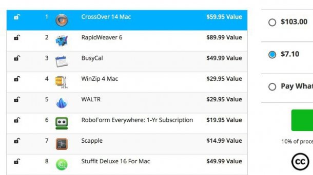 Paket mit CrossOver, BusyCal, WALTR und mehr für unter 10 US-Dollar