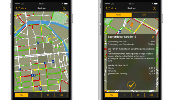 Navigon-App soll Parkplätze in Echtzeit zeigen