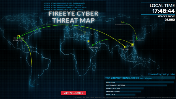 Fireeye Cyber threat map