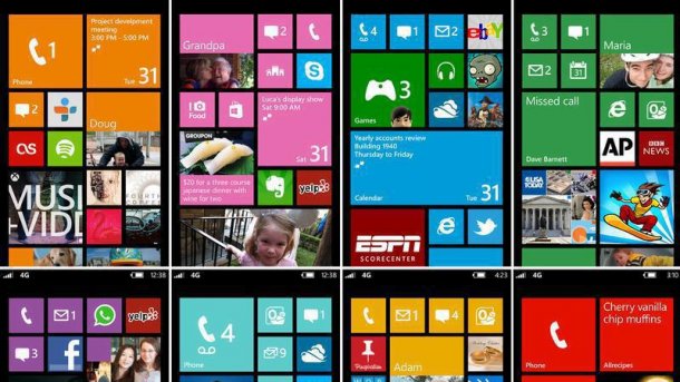 Kacheloberfläche vom Windows Phone