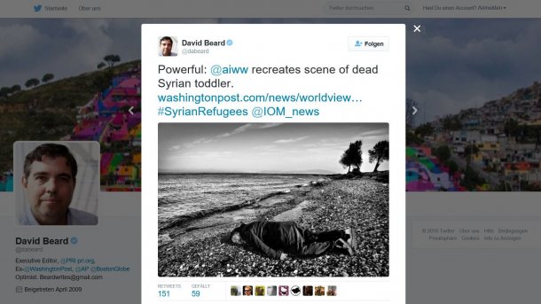 Ai Weiwei stellt Bild des toten Flüchtlingsjungen Aylan nach