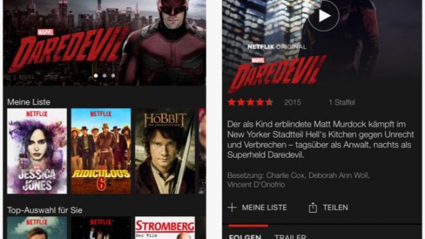 Netflix-App mit 3D Touch und iPad-Pro-Anpassungen