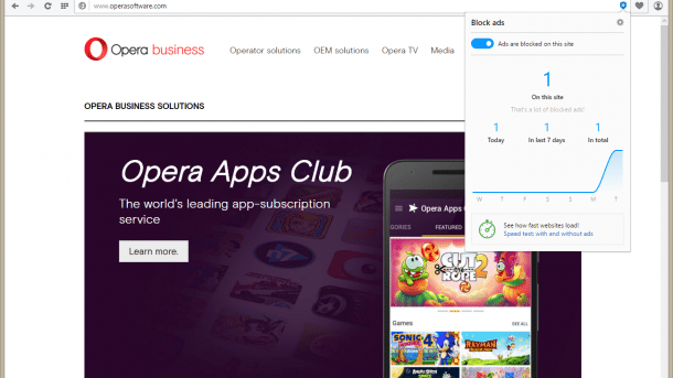 Opera integriert Adblocker