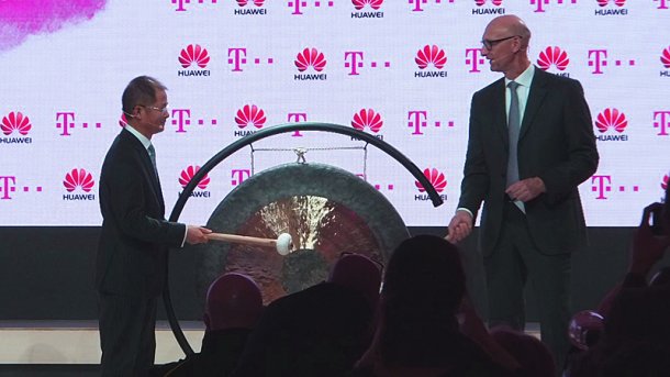 Telekom-Chef Tim Höttges und Huawei-CEO Eric Xu