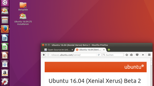 Testversion von Ubuntu 16.04