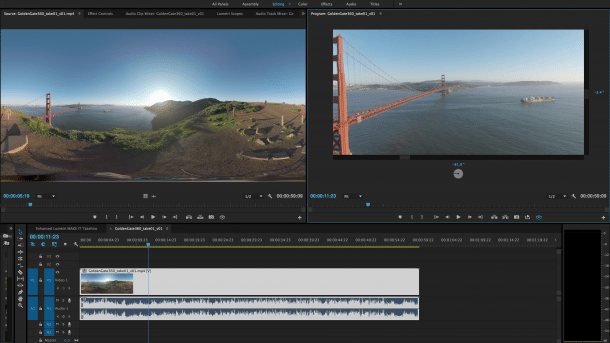Adobe Premiere Pro CC gibt VR-Inhalte aus