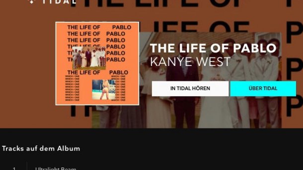 Kanye West verklagt, weil neues Album nicht exklusiv bei Tidal erschien