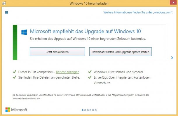 Kostenloses Upgrade auf Windows 10 endet in 100 Tagen