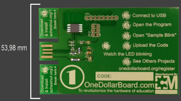 One Dollar Board: Mikrocontroller-Platine Arduino