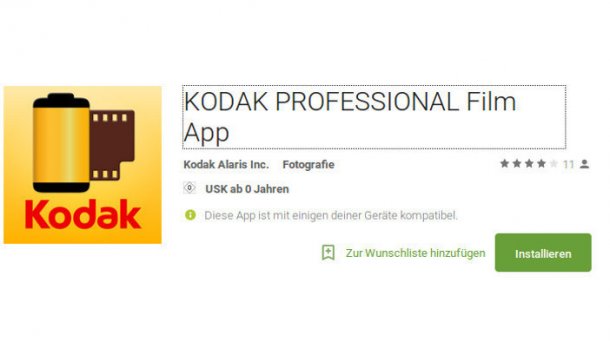 Kodak Professional Film App: Welcher analoge Film eignet sich für eine bestimmte Aufnahmesituation?