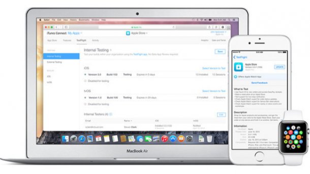 Testflight für iOS 10 und neue watchOS- und tvOS-Betas bereit