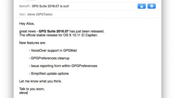 GPG Suite: Endlich stabil für OS 10.11