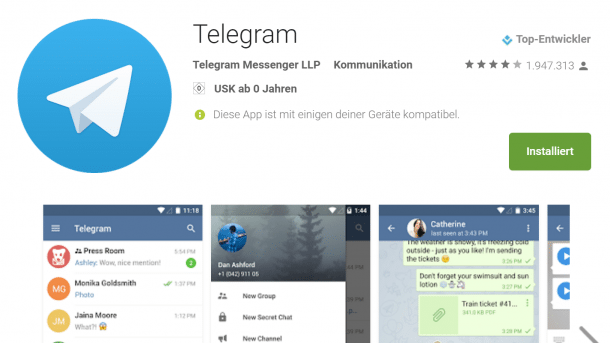 Messenger Telegram mit Hilfe von Mobilfunkprovider gehackt