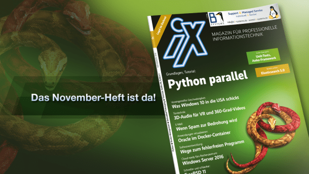 iX 11/16: Parallelprogrammierung mit Python, Dockerverwalung im Cluster