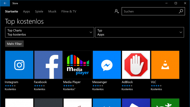 Microsoft Store: Gratis-Apps jetzt ohne Microsoft-Konto