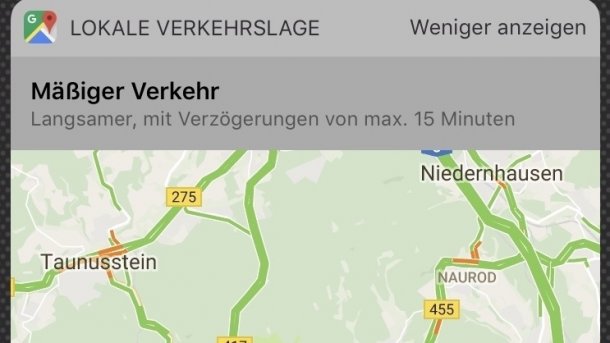 Google Maps Widget für Verkehr