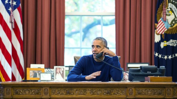 Obama am Festnetztelefon