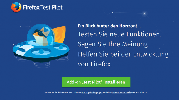 "Firefox Test Pilot": Deutsche Version startet