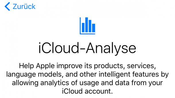 iCloud-Analyse in iOS 10.3