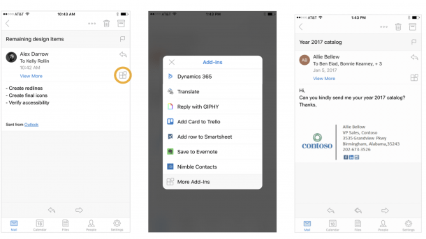 Outlook für iPhone und iPad integriert Drittanbieter-Apps