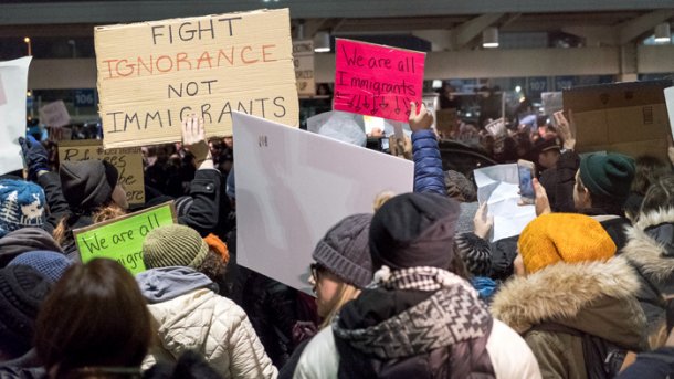 Proteste gegen das Einreise-Verbot am New Yorker Flughafen JFK