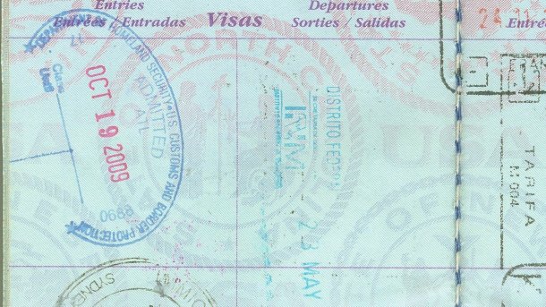 Stempel in einem Reisepass