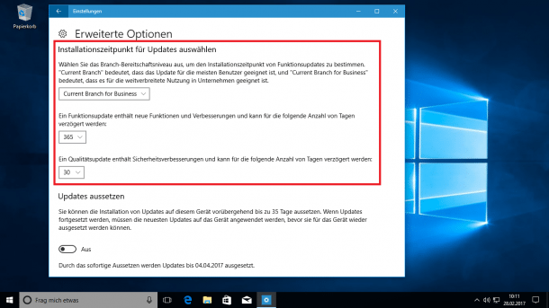 Windows 10: Creators Update bringt (etwas) mehr Kontrolle über Updates