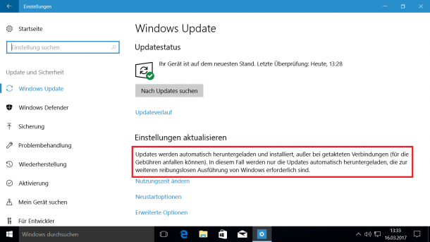 Windows 10: "Getaktete Verbindung" unterbindet nicht alle Update-Downloads