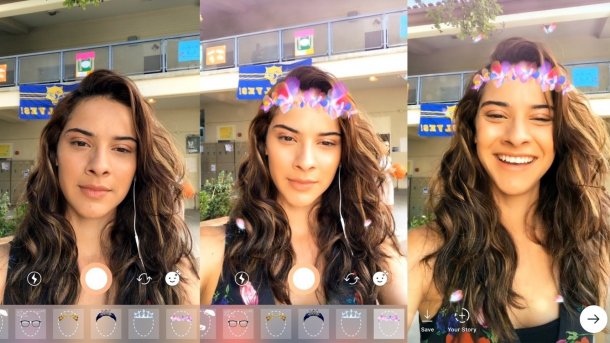 Instagram: "Stories" mit Gesichtsfiltern wie bei Snapchat
