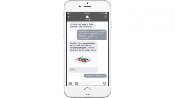 Apples iMessage bekommt "Business Chat"-Funktion