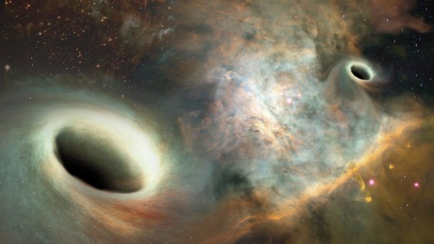 Astronomen finden zwei sich umkreisende supermassive Schwarze Löcher