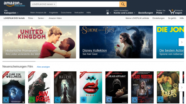 !!! Amazon stellt DVD- und Blu-ray-Verleih "Lovefilm" ein