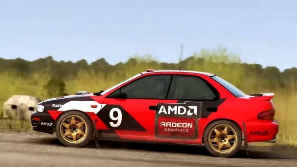 Auto mit AMD-Logo in Dirt Rally