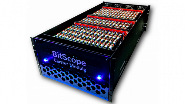 BitScope-Einschub mit 144 Raspberry Pi