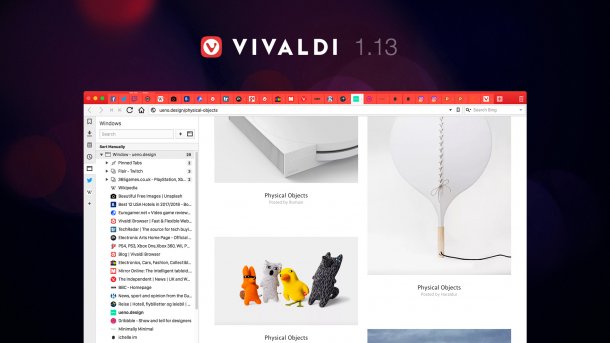 Vivaldi-Browser mit neuer Tab-Verwaltung