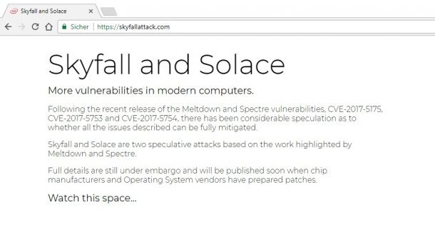 Screenshot der Seite skyfallattack.com