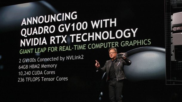 Neue Nvidia-Profigrafikkarte Quadro GV100 erlaubt Raytracing in Echtzeit