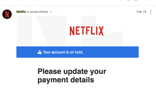 Die Kombination von Googlemail und Netflix begünstigt Phishingmails