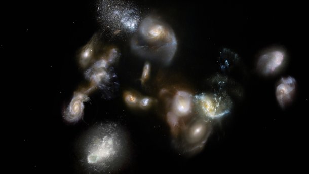 Astronomen verblüfft über Megafusion großer Galaxien